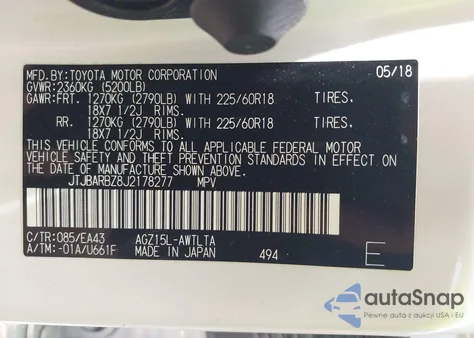 2018 Lexus Nx 300 F Sport from USA, damaged, VIN JTJBARBZ8J2178277